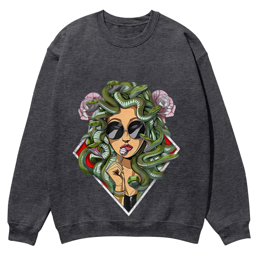 سترة قطنية مطبوعة على شكل ثعبان للفتيات ، ياقة دائرية ، سويتر مصمم على الموضة ، كتف حديث ، خريف وشتاء ، اتجاه جديد #6