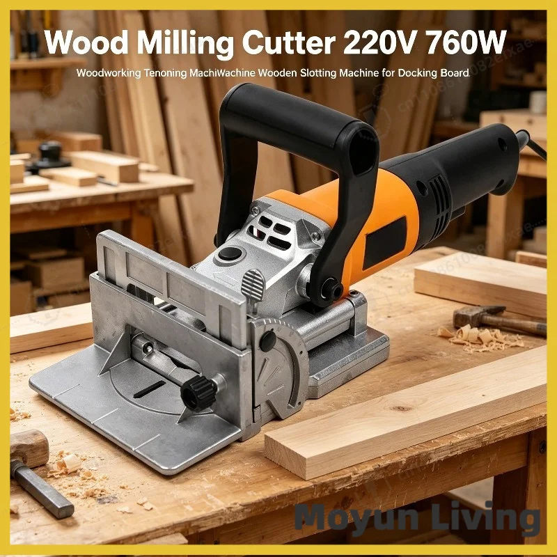 Wood Milling Cutter 220V 760W Woodworking Tenoning Machine Wooden Slotting Machine for Docking Board
