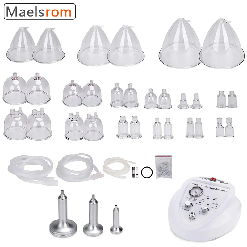 24-Cup Vacuum Therapy System - Non-Surgical BBL & Breast Enhancement Machine with 3 Pumps - Body Cupping Massage Butt Lifting