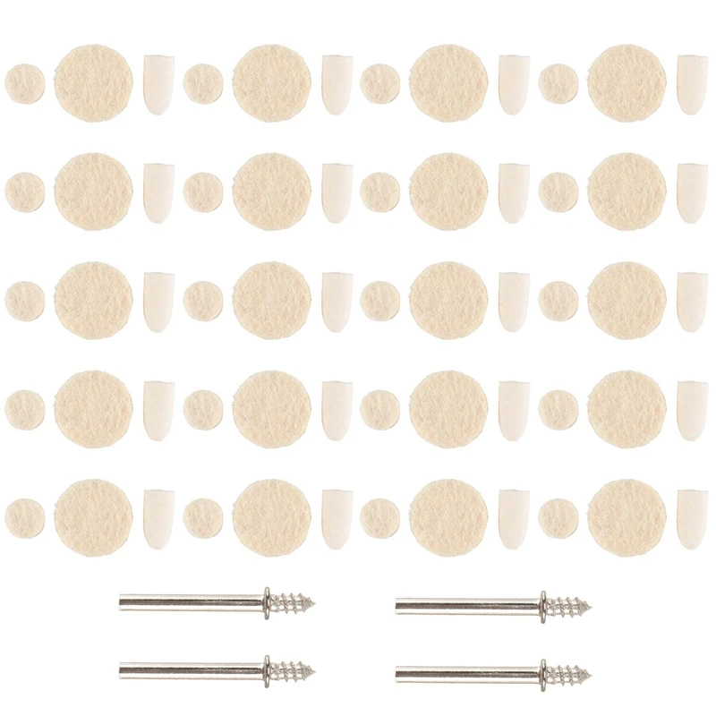 

A98E-64Pcs Felt Polishing Wheel Buffing Grinding Pad For Rotary Tools Mixed Set For Plastic Glass Metal Jewelry