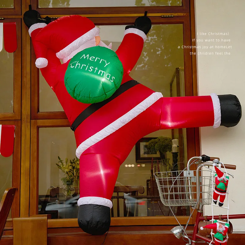 

2025 рождественские украшения, окно, восхождение, Санта-Клаус, надувная воздушная форма, тематическая композиция сцены, кулон, орнамент, кулон