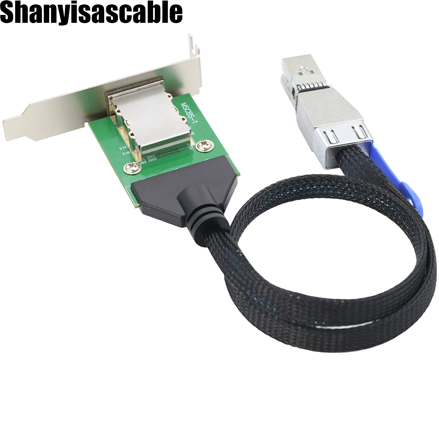 0.5m Mini SAS HD SFF-8644 Male to SFF-8088 Female Adapter Cable with Low Profile Bracket