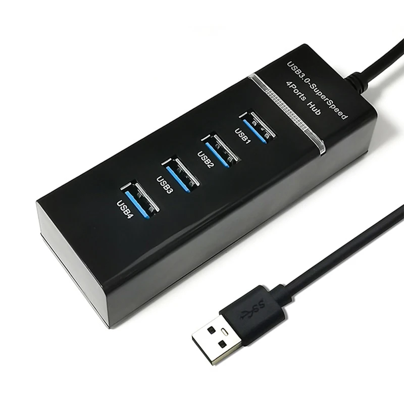 10PCS Ultra-Fast 4-Port USB 3.0 Hub 5Gbps High-Speed Data Transfer For PC Laptop Mac