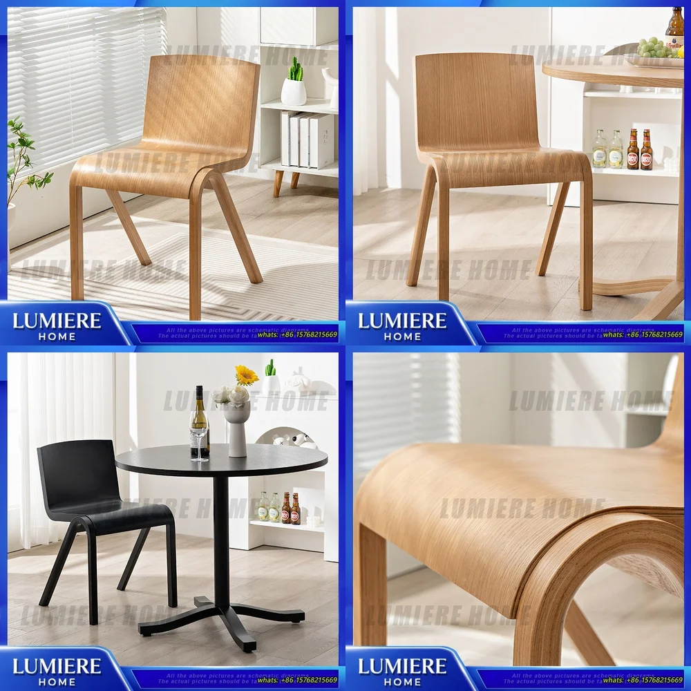 

Scandinavian Design Lounge Chair Modern Minimalist Solid Wood Dining Chair for Home Cafe Restaurant Meeting Room