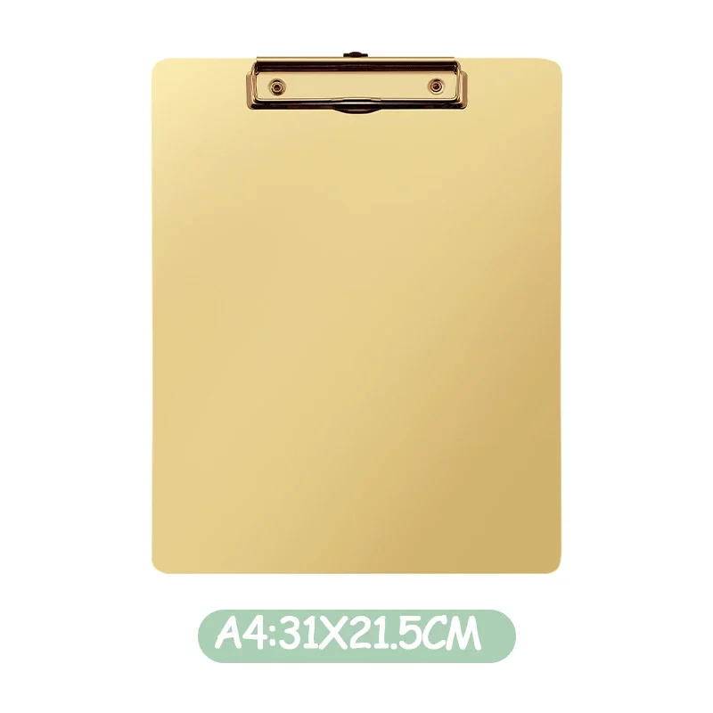 Imagem -06 - Clip Board de Armazenamento Escrevendo Arquivo Tala Suprimentos de Negócios Prancheta de Metal Dourado a4 a5 Aço Inoxidável