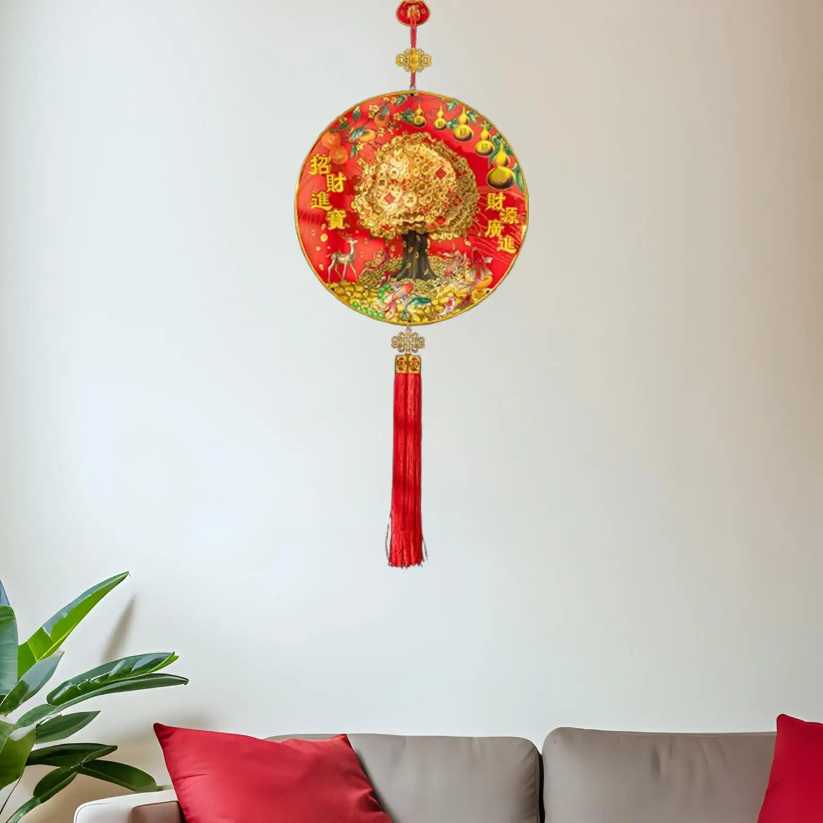 Decorazione da appendere per Capodanno cinese rossa per forniture per feste di festival d'ingresso