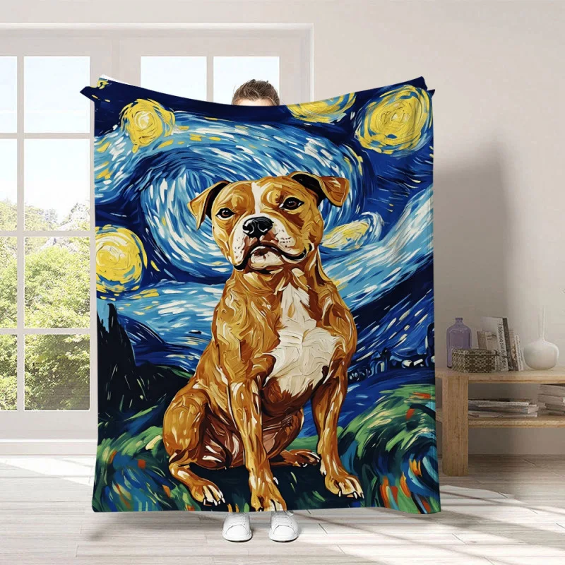Flannel Blanket Digital Printing Air Conditioning Blanket Office Lunch Break Blanket Puppy Anime Blanket Gift Gift