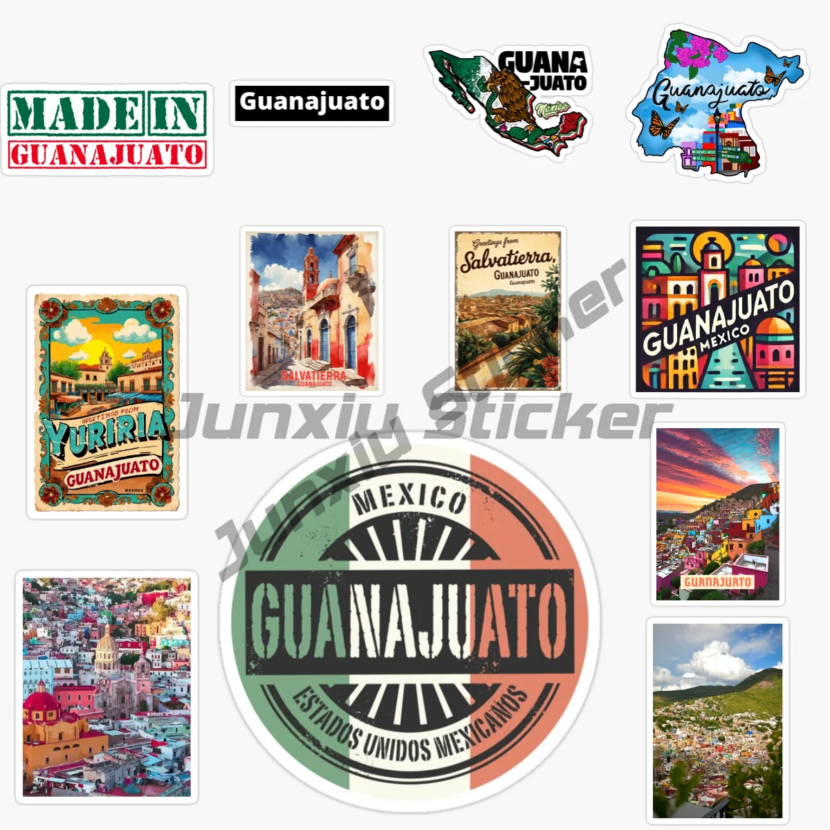 Pegatina de Vinilo para Auto de Guanajuato, México, Autoadhesiva, Decorativa, con Paisaje de Viaje, Accesorio para Vehículo