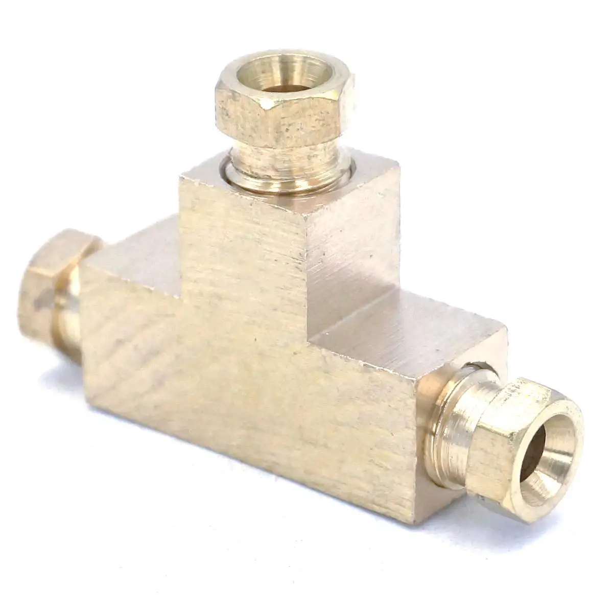 

1 Piece Fit 4mm 6mm Tube OD Equal Reduce Tee 3 Ways Brass Oil Fitting Pipe Adapter For Lube Tubing Manifold Block