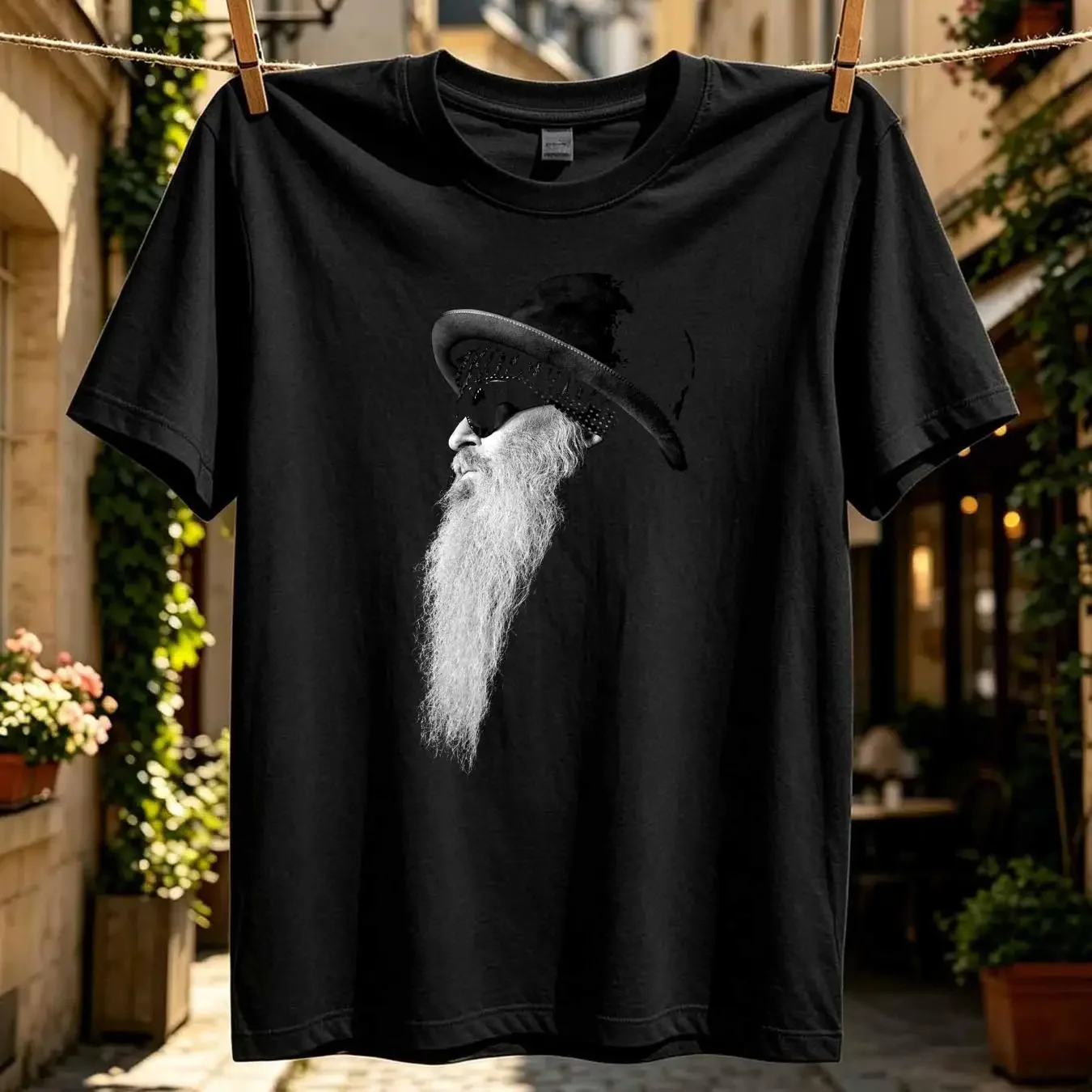 washed T Shirt Billy Gibbons ZZ Top Rock Music Cotton Eliminator XXX Tres Hombres long or short sleeves vintage Washed Stylish
