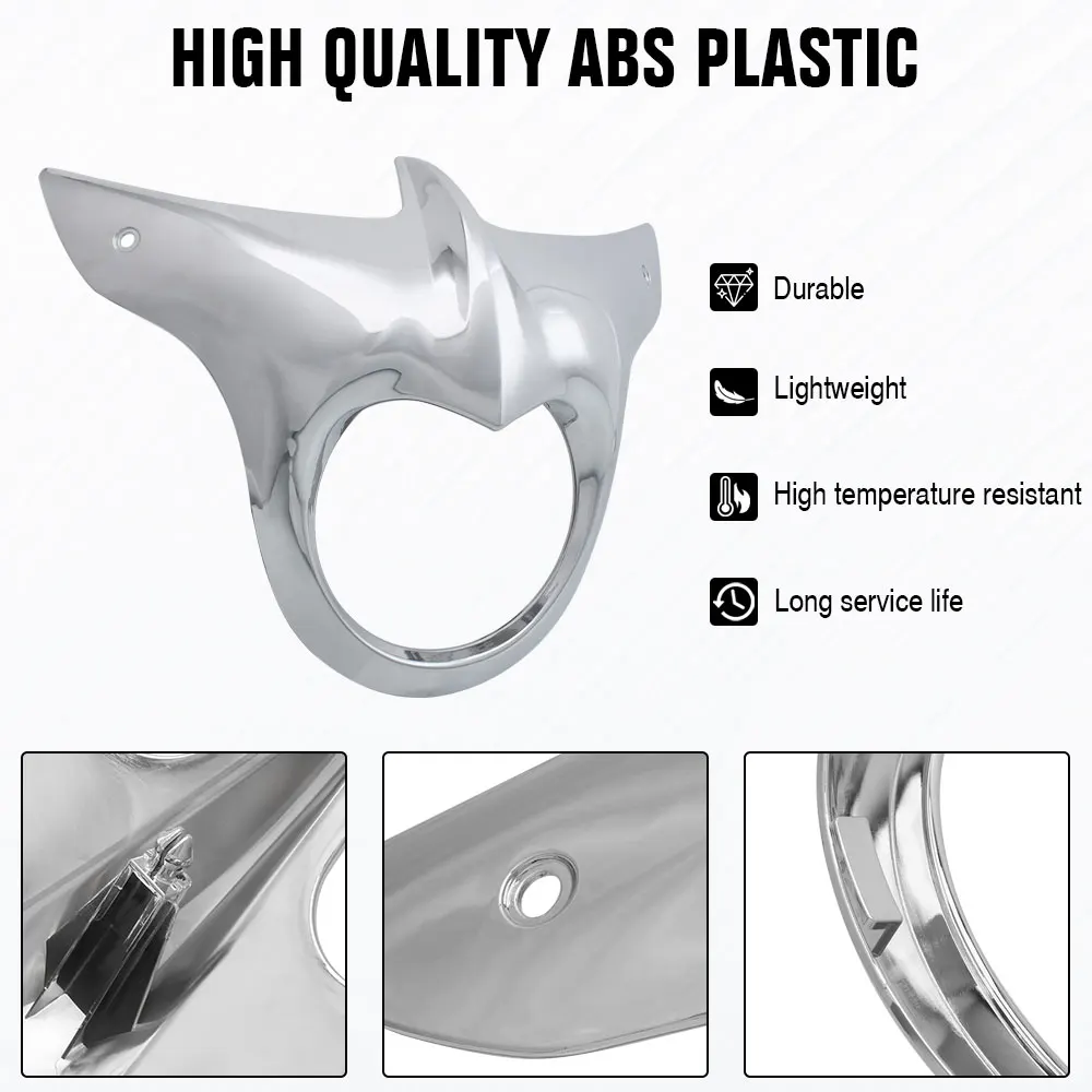غطاء إطار المصباح الأمامي للدراجات النارية العالمي من الكروم ABS للزعيم الهندي رودماستر 2014-2025 ملحقات هدية أمامية