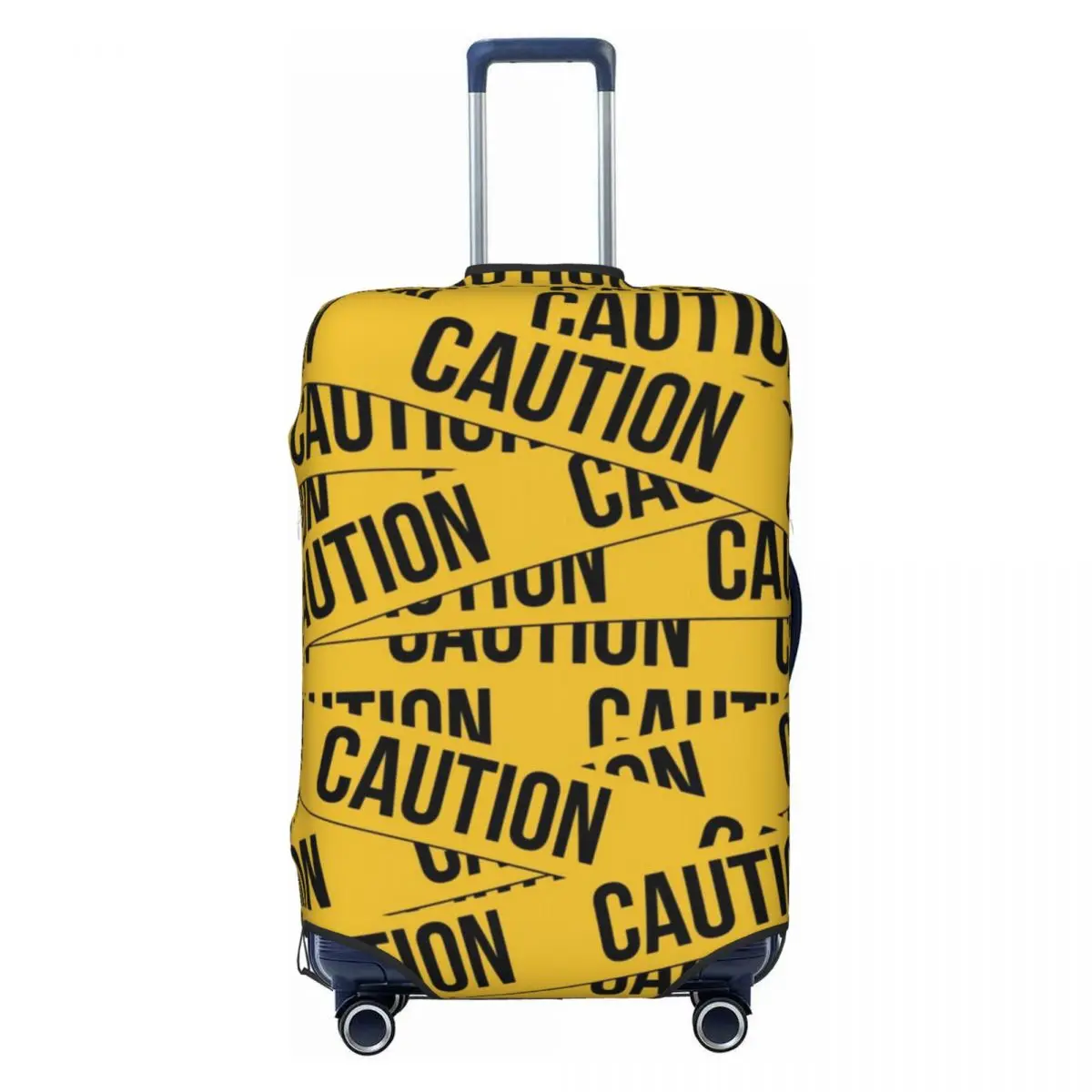 Caution Tape Pattern Suitcase Cover Crime Scene Business Protector Holiday Elastic Luggage Case