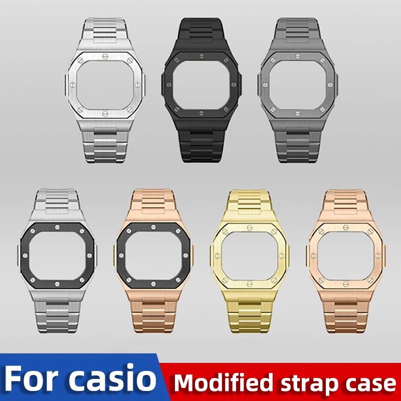 DW5600 GW-M5610 Metal Case Strap Set,  Stainless Steel Modified DIY Accessories, Watch Replacement Parts For Casio G-SHOCK GW-B5