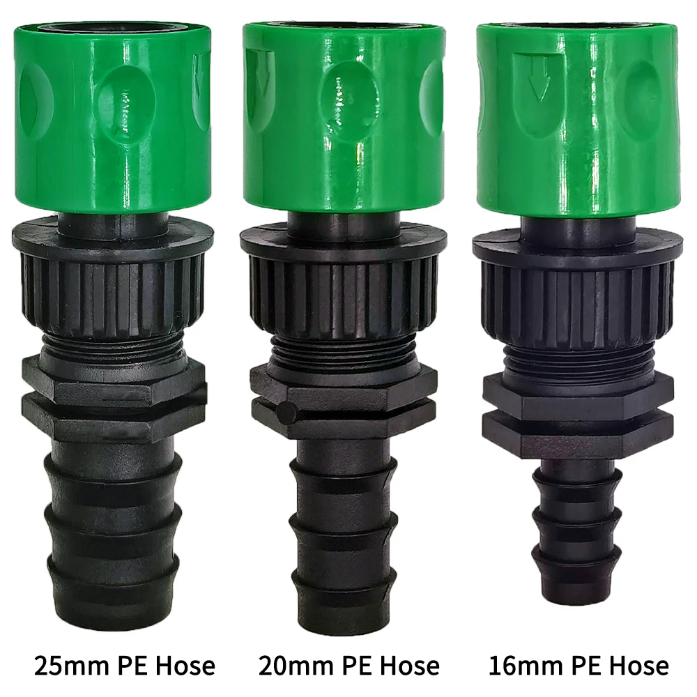 

Greenhouse 1PCS Barb Quick Connector for 16mm 20mm 25mm PE Hose 3/4'' Garden Water Pipe Tap Adapter Fitting Watering Greenhouse