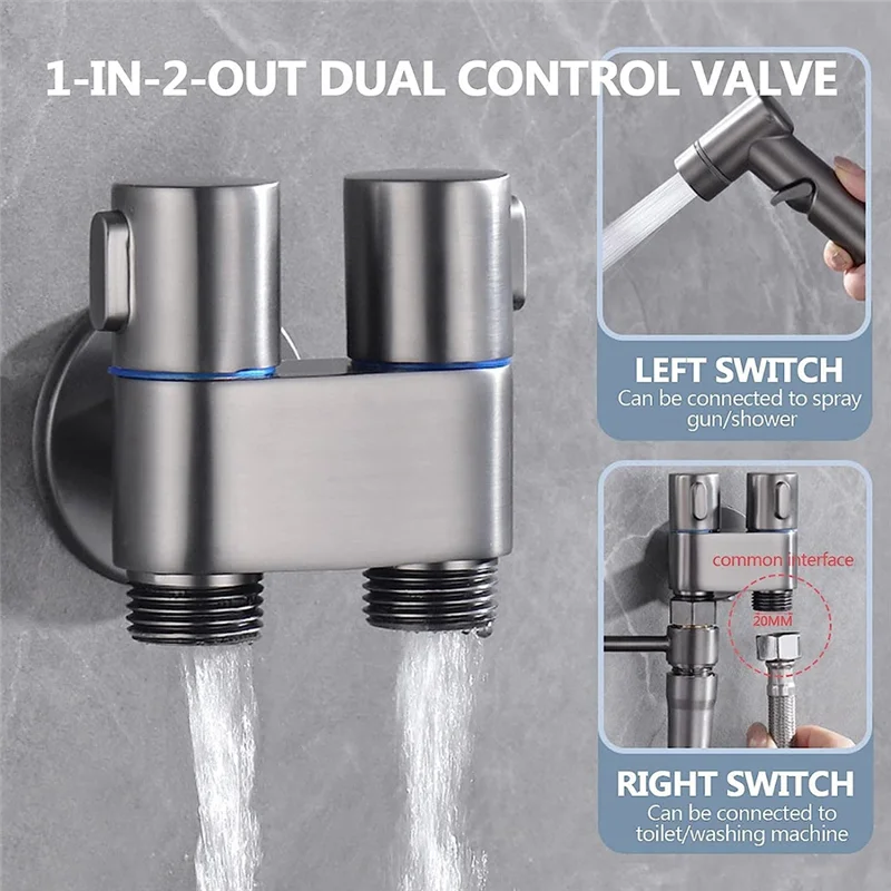 

AB08-Мини-многофункциональный смеситель из латуни, 1 в 2, стиральная машина с двойным управлением, хромированный кран для стиральной машины и туалета