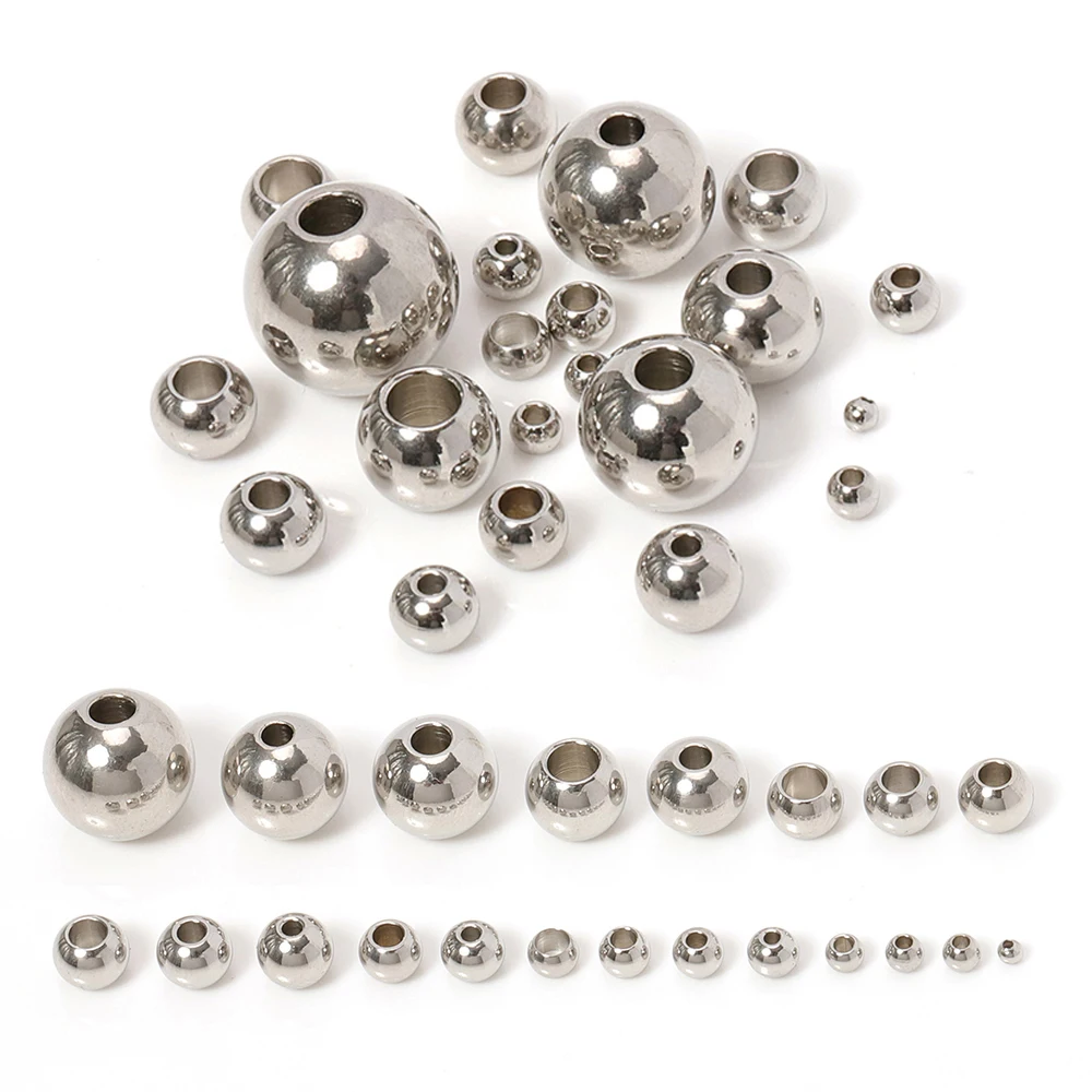 100 stks 2-8mm Rvs Goud Kleur Spacer Kralen Charm Losse Kraal DIY Armbanden Ketting Kralen voor Sieraden Maken Charms