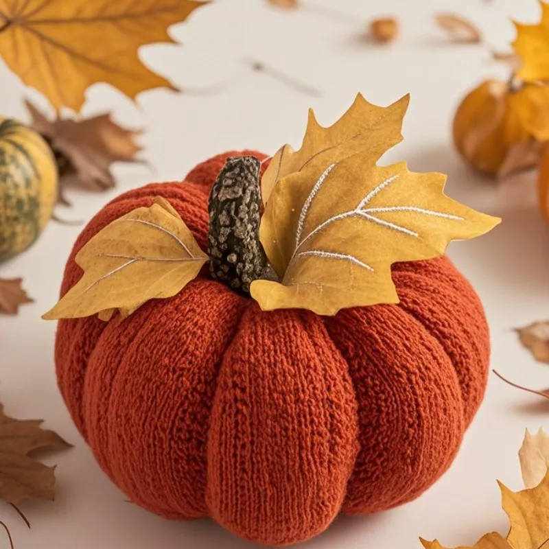 

9cm Handmade Knitted Pumpkin Reusable for Home Thanksgiving Halloween Party Decorations Fake Simulated Pumpkin Props Kids Gifts