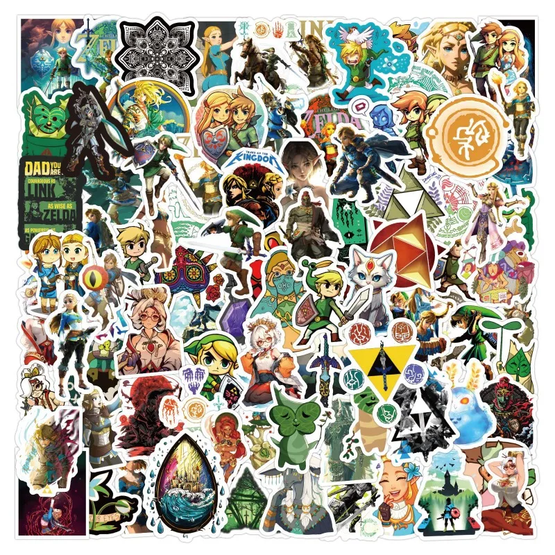 Gioco da 120 pezzi ‌ La leggenda di Zelda ‌   Cartoon Graffiti adesivi decalcomanie valigia computer portatile decorazione chitarra giocattolo classico per bambini