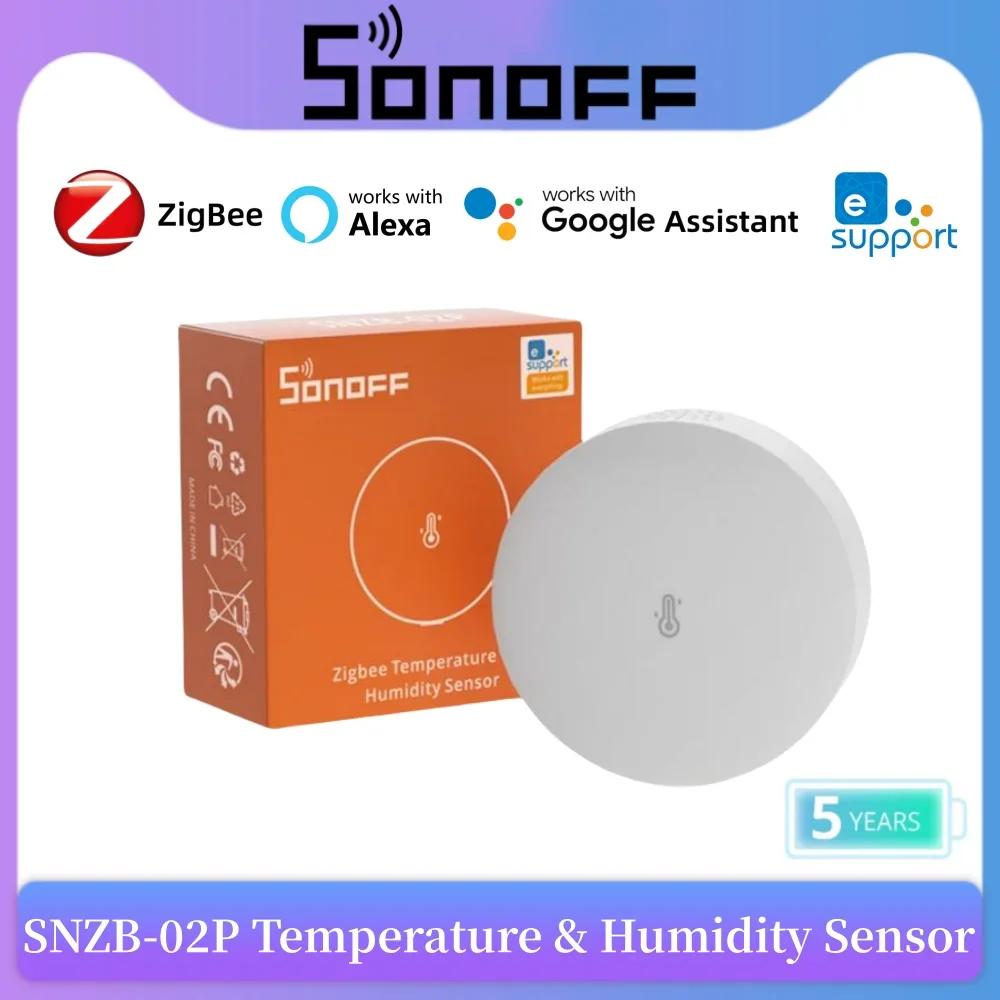 SONOFF SNZB-02P Zigbee3.0 Датчик температуры и влажности Термометр Детектор Умный дом работает с Alexa Google Home Smartthings