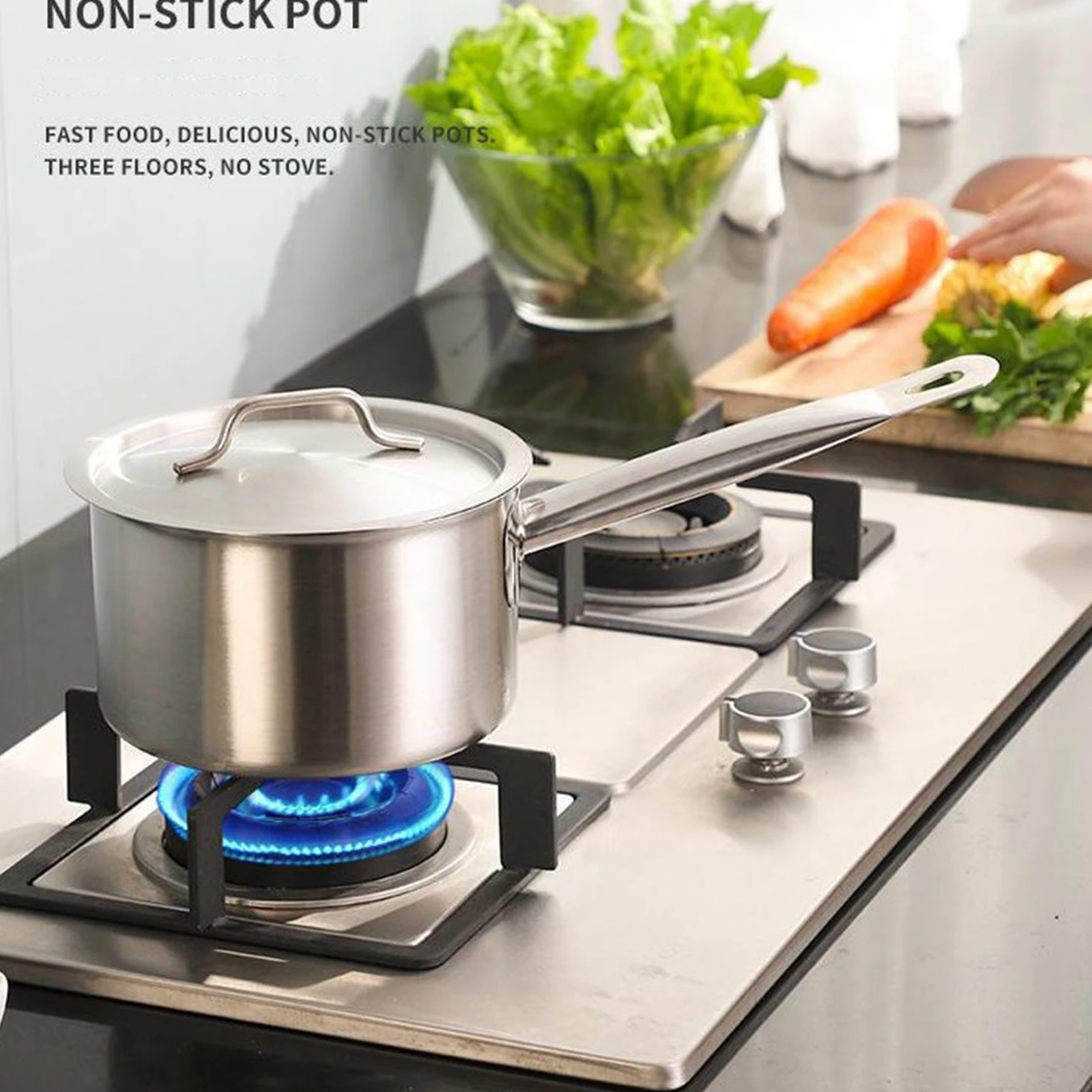 Pot Saucepan Pan Milk Sauce Cooking Soup Oil Pots Pasta Soup with Cover Stainless Steel Cooking Pot Milk Pot Milk Steamer