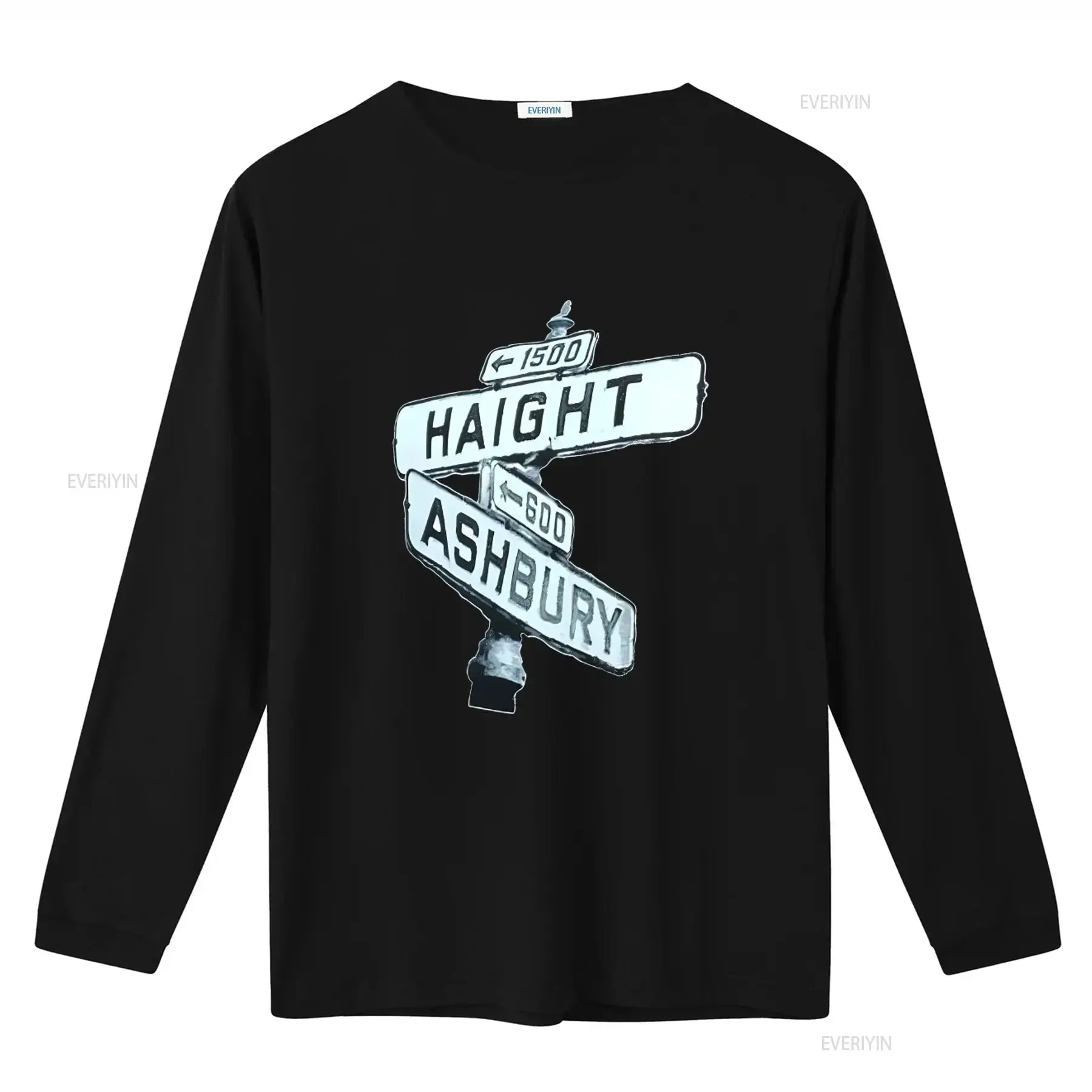 Haight Ashbury Street Sign San Francisco Pre Shrunk 100 Cotton Hand Screened T Shirt vintage Washed Stylish streetwear