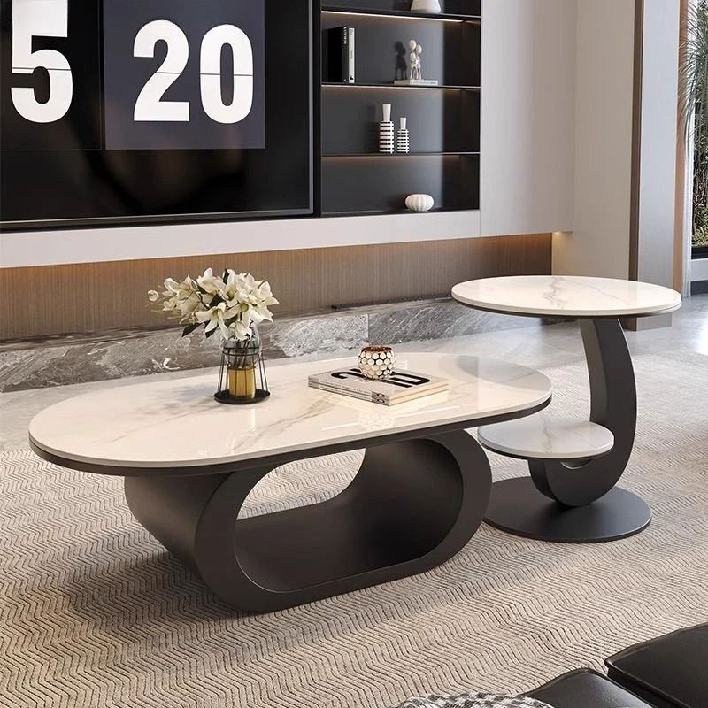 Slate senior home coffee table living room oval new combination