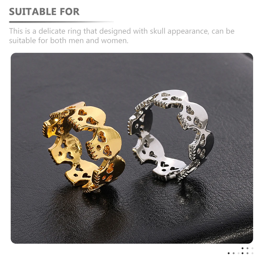 

Skull Ring for Men Women Halloween Gothic Finger Ring Unique Metal Jewelry Costume Accessories Zinc Alloy Lightweight