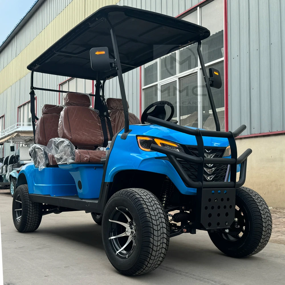 New 2024 Powerful Brand 4 Wheel Club Car 7000W Motor Golf Buggy Cart 48V Lithium Battery 4 6 Seater Electric Golf Cart