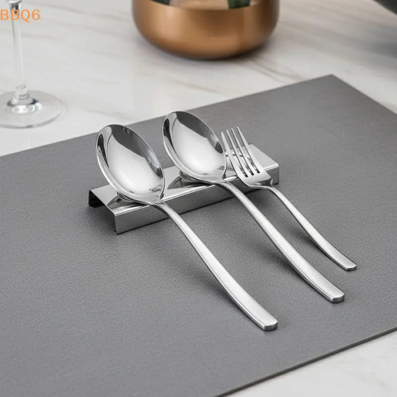 *1Pcs Stainless Steel Spoon Rest Dual-use Rust-proof Spoon Rack Non-slip Chopstick Rest Dining Table
