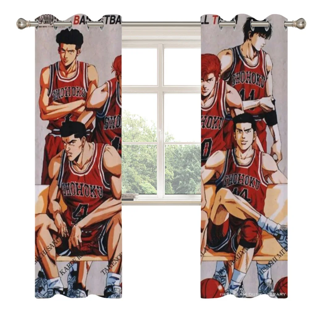 Slam Dunk 2 PC Blackout Windows Curtain  for Living Room Bedroom Bathroom Curtains