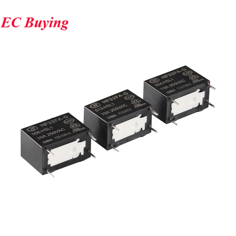 10 uds/1 unidad HF32FA HF32FA-G -005 -012 -024 -ZS1 -ZS2 -HSL1 -HSL2 4PIN 5Pin 3A 5A 10A relé de potencia 5V 12V 24V DC AC250V Rele JZC-32F