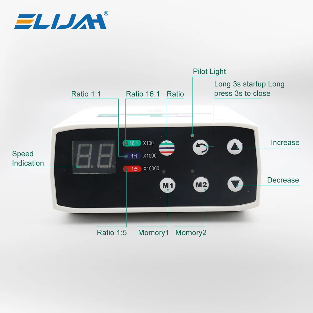 ELIJAH Tandheelkundige elektrische LED-micromotor Borstelloze interne spray Borstelloze elektrische micromotor Tandarts Handstuk met lage snelheid