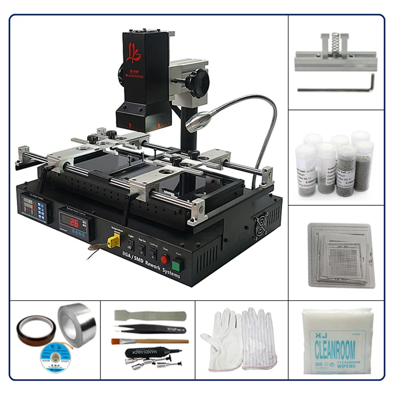 

LY IR8500 IR BGA Soldering Station Reballing Kit Repair Rework Machine 810 Pcs Directly Heating D-H Stencil Kit