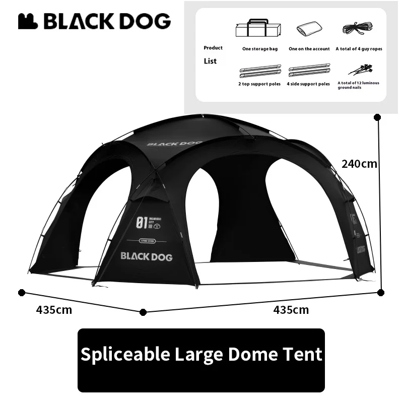 Naturehike BLACKDOG الأنشطة الخارجية خيمة قبة كبيرة قابلة للربط ظلة كروية مقاومة للماء محمولة للحماية من الشمس مقاومة للرياح