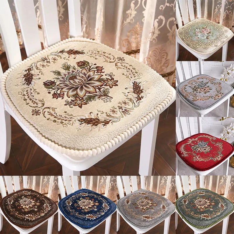 Square Flower Cushion Home Dining Chair Mat Non-slip Stool Pad Four Seasons Office Classroom Chair Cushion Cojines Decorativos