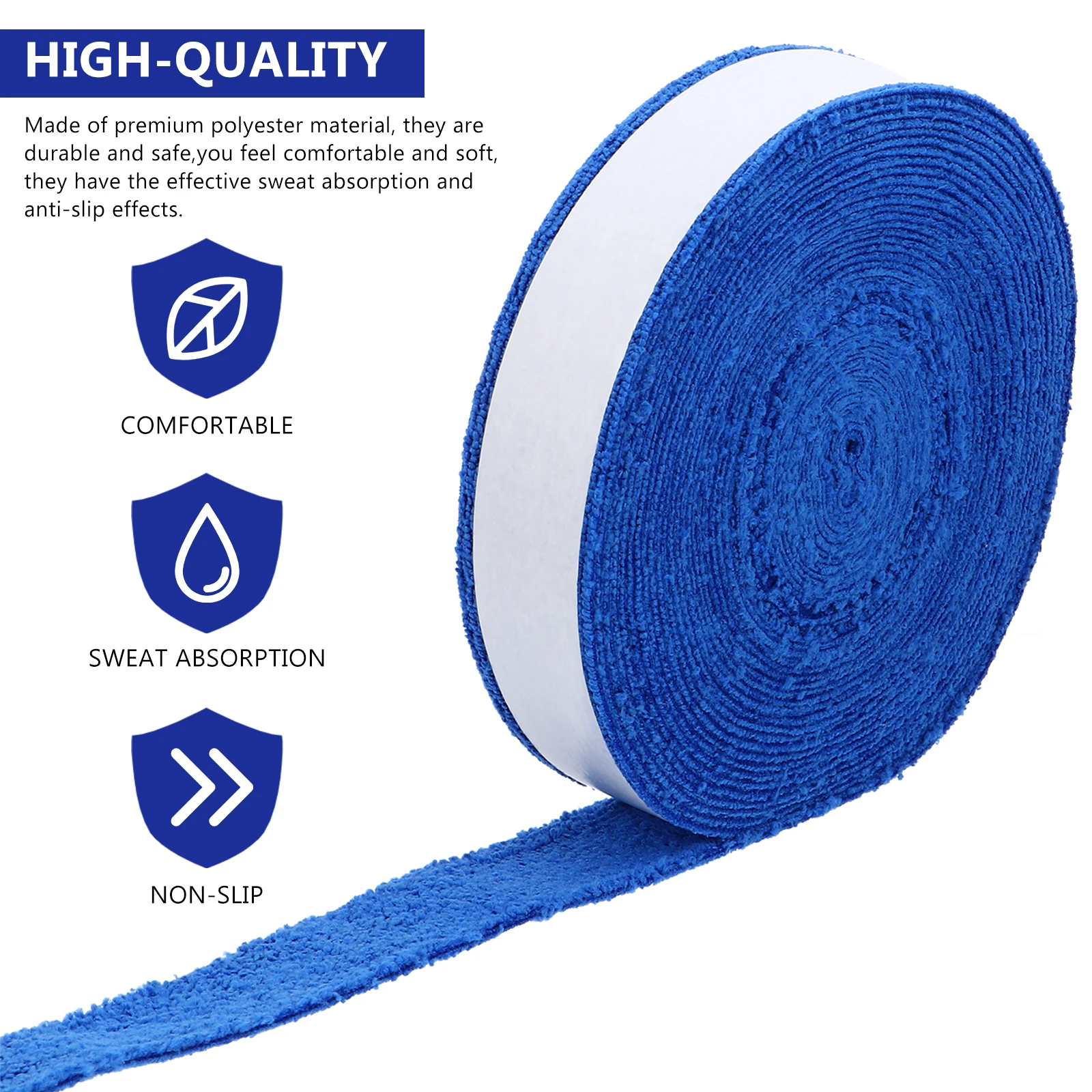

1 Roll Racket Overgrips Anti-Slip Tennis Sweatband Comfortable Racket Overgrips Durable Outdoor Sports Hand Grips Tape