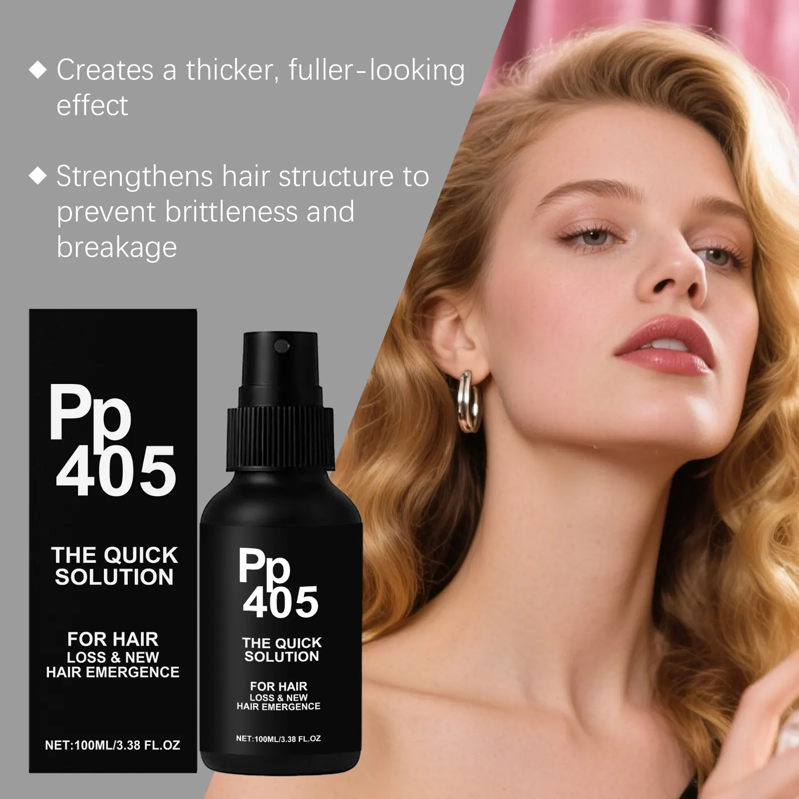 Polygonum Multiflorum Hair Care Spray Biotin Nourishes Scalp Strengthens Hair Roots Smoothing Hair Care Essence Conditioner - view 2