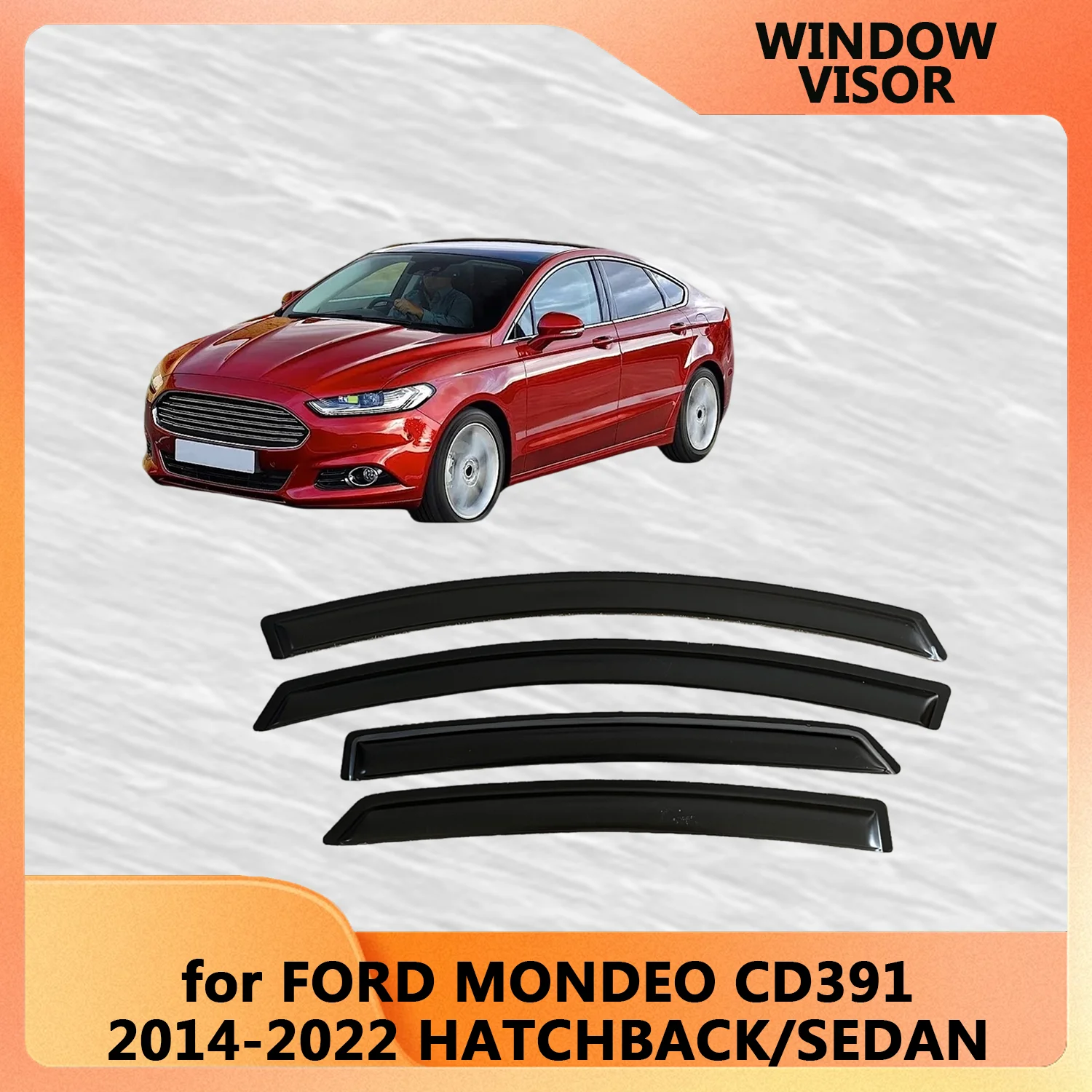 

Оконный козырек для FORD MONDEO CD391 2014-2022 HATCHBACK/SEDAN Ветровые дефлекторы Дождевики Дверной козырек Вентиляционные шторы Вентиляционный козырек