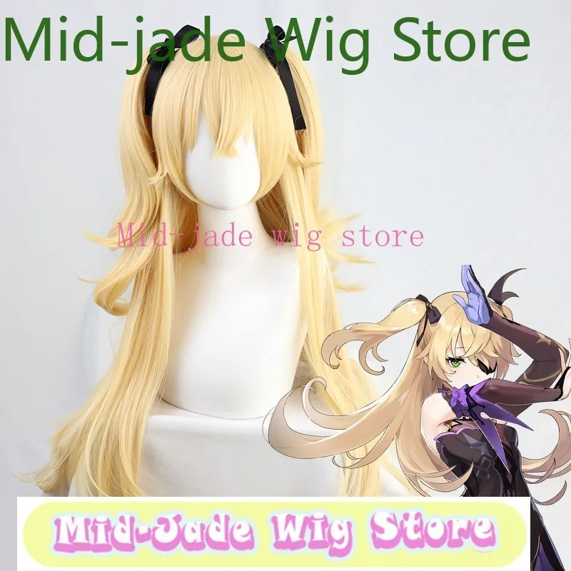 Mid-jade Wig Store Genshin Impact Cosplay Wigs Zither Amber Lisa Kay Yadi Luke Wendy Mona Empty Screen Mandrills in Stock