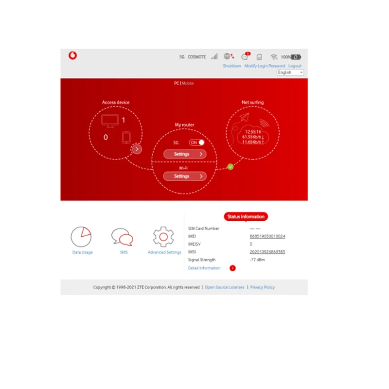 Imagem -05 - Roteador de Zte Mu5001 5g com o Hotspot Móvel Sub6 5g do Cartão Sim Redes Gigabit Velocidade Mu5001 2.4 Polegada Toque Screen4500mah Massa