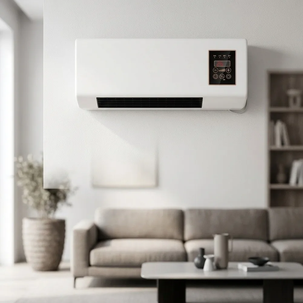 2-in-1 Wall Mounted AC and Heater for Combo Systems Compact Design with Heating and Fan-Based Cooling No Window Required
