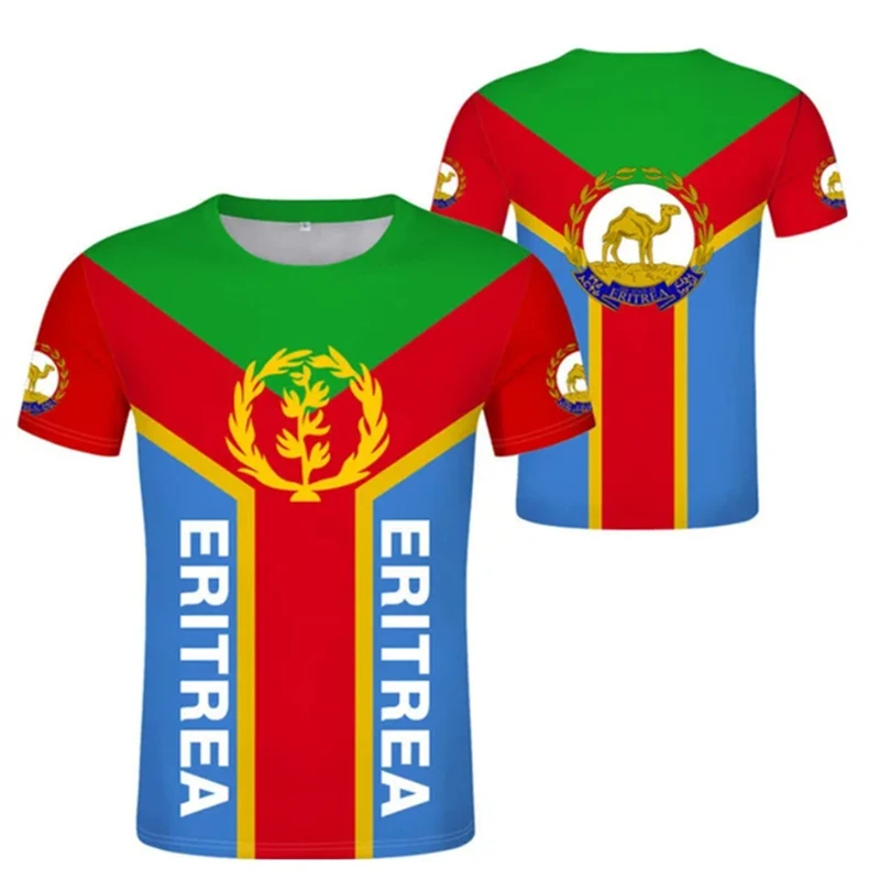 Eritrea Flag Printed Men\'s T Shirt Daily Casual Oversized Tees Fashion Short Sleeve Gym Tops Oversized T-shirts Men Clothing