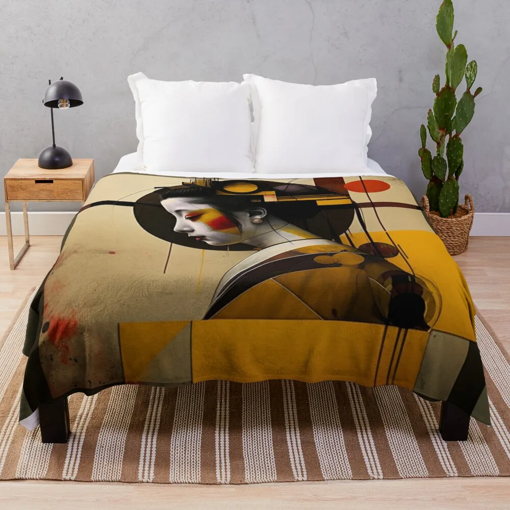 

Abstract Geisha Throw Blanket Thermal Summer Beddings Luxury Designer Blankets