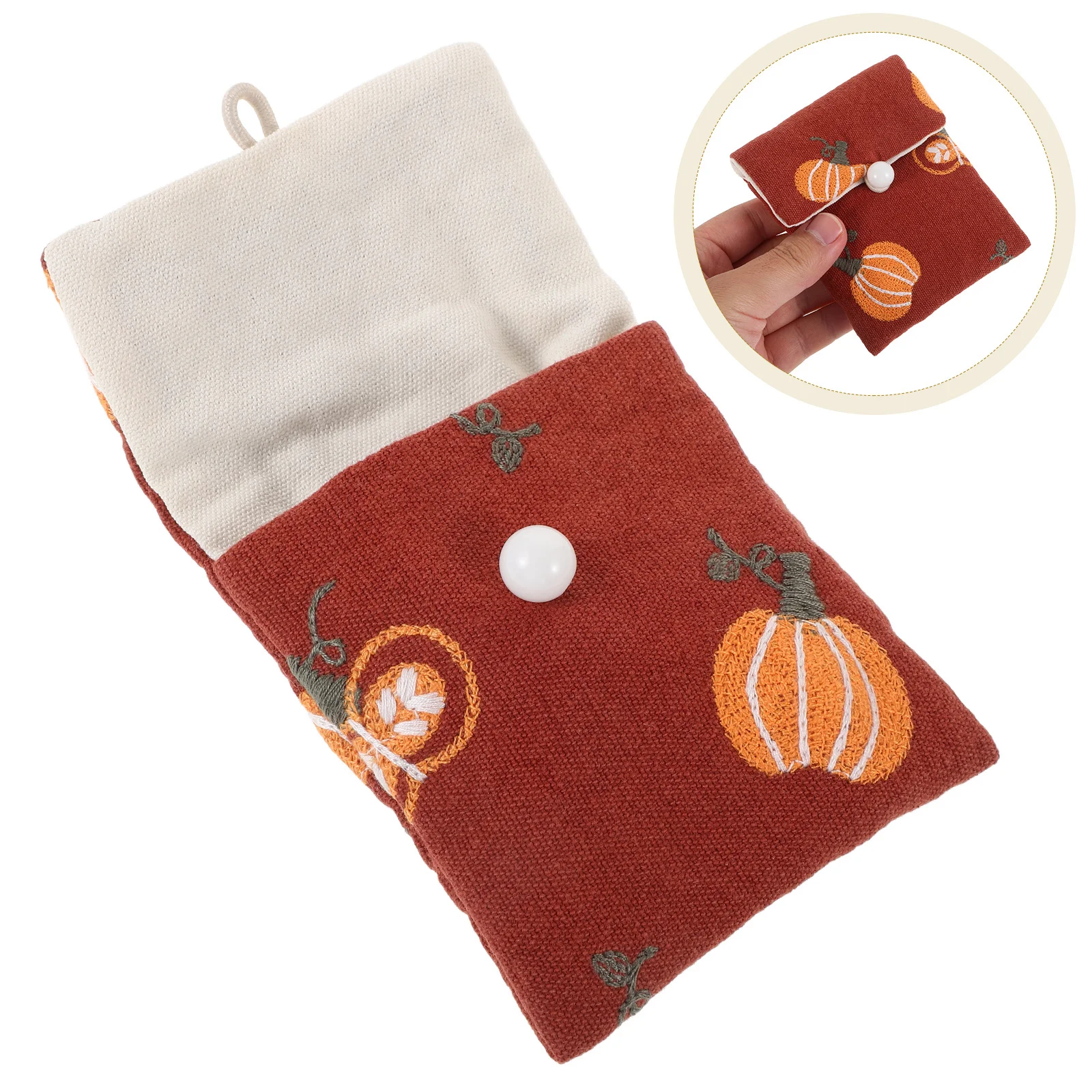 

Small Coin Purse Cotton Linen Embroidered Jewelry Storage Bag Red Cute Japanese Style Travel Organizer Pouch Makeup Bag