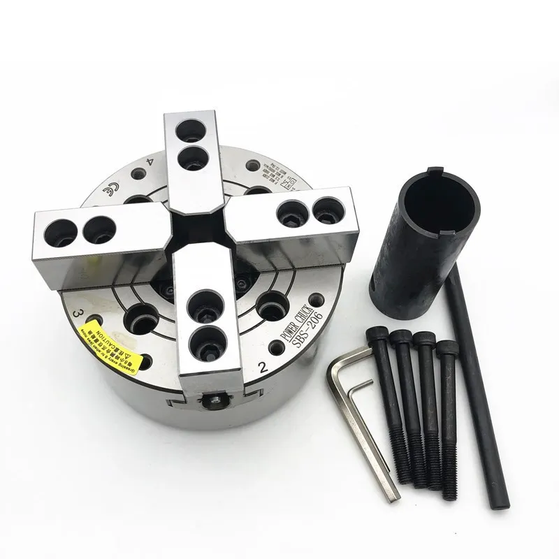 5/6/8/10/12 Inch Hollow Four-jaw Hydraulic Chuck Oil Pressure Power Chuck 4 Jaws  Full Steel Body Lathe Fixture