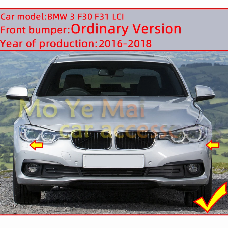 Car Accessories Front Bumper Headlight Washer Nozzle Cover Cap For BMW Series 3 F30 F31 LCI 2016-2018 #51117427669 51117427670