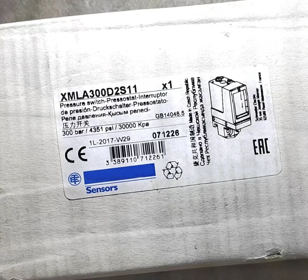 For Schneider XMLA300D2S11 Pressure Switch