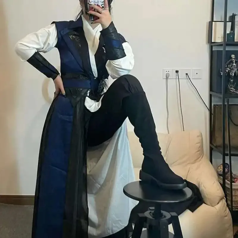 Kostum Cosplay DY20Anime Erha Mo Ran Tian Guan Ci Fu He Xuan Mo Ran, Sepatu, Wig, dan Perlengkapan Cosplay untuk Wanita dan Pria, Halloween