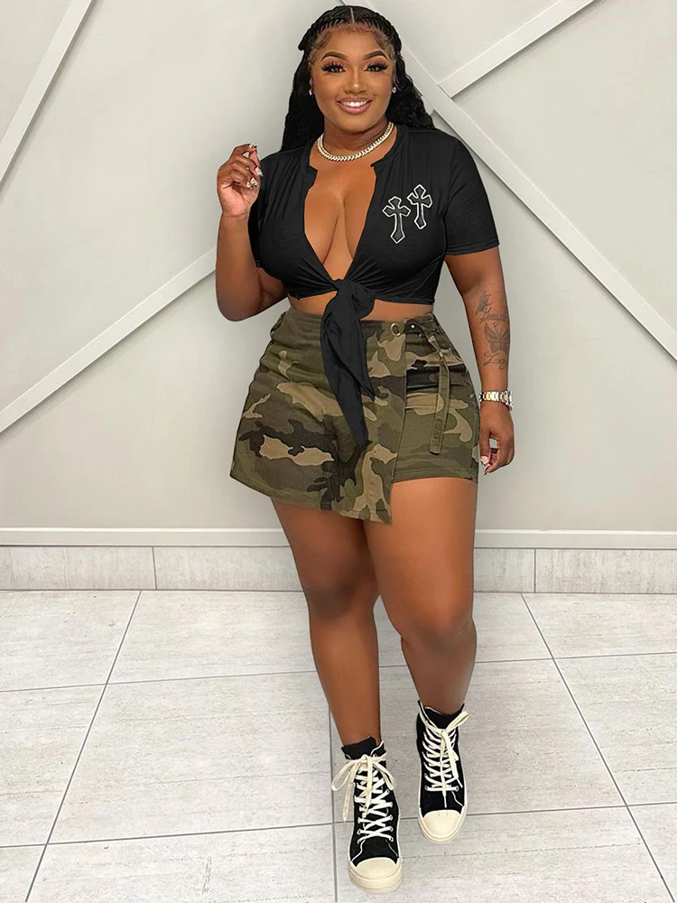 

Shorts Set Summer Lady Solid Color Tshirt and Skirt with Shorts Y2k Sexy 2 Piece Sets Women Outfit Wholesale Dropshipping