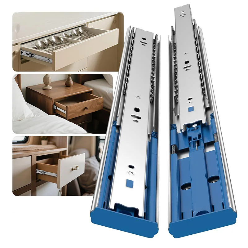 1 Pair Soft Close Drawer Slides Heavy Duty Side Mount 45kg Capacity Full Extension Ball Bearing Cabinet Glides For Kitchen